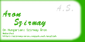aron szirmay business card